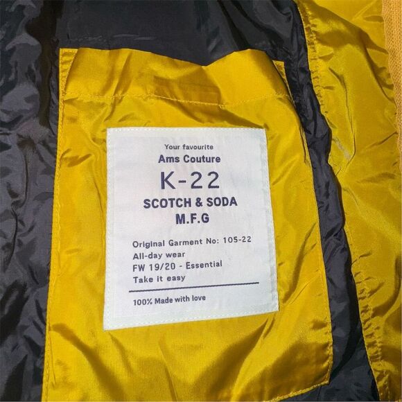 Scotch & Soda Unisex Quilted Body warmer Bomber Collar Vest Yellow / Gold Size S - Picture 8 of 13